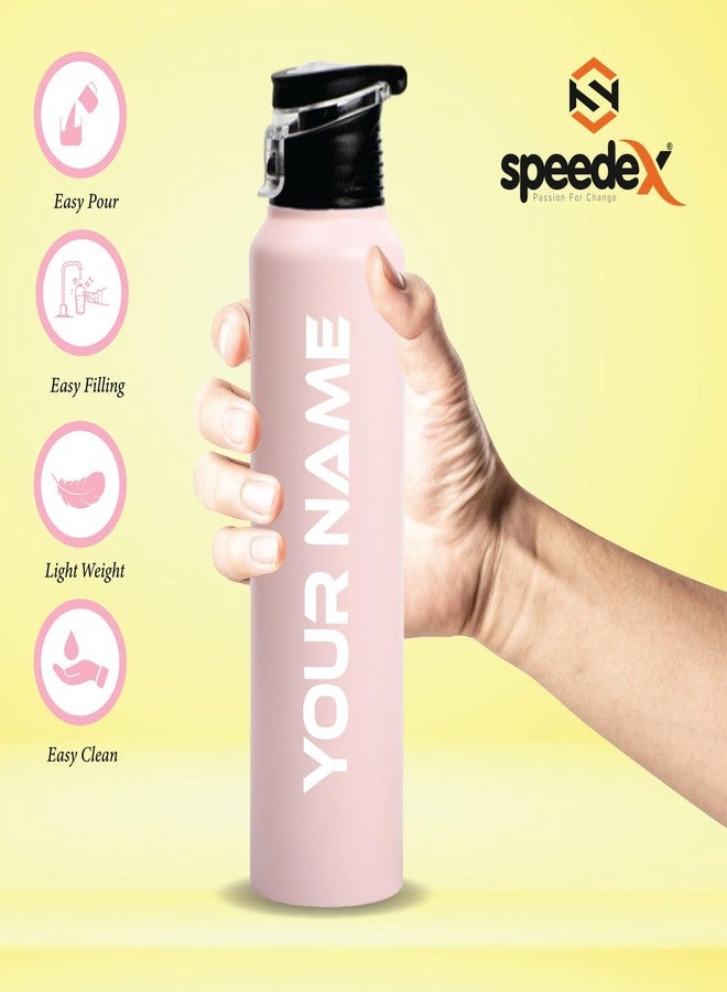 Speedex Stainless Steel Custom Pink Water Bottle 1 Ltr with Sipper Cap - Leak-Proof, Lightweight, Durable | For Kids, Adults, Office, School, and Travel Use (1000 ml) - Image 4